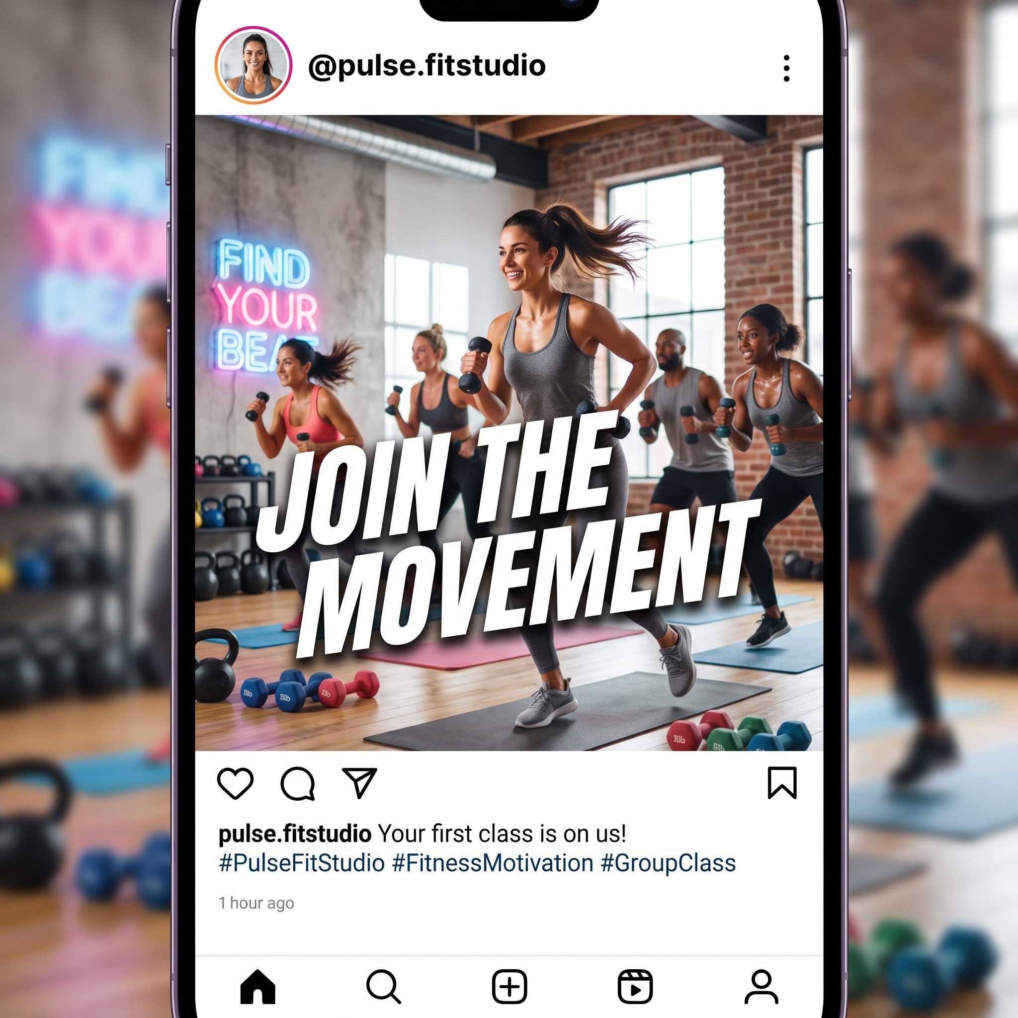 Example post — fitness studio